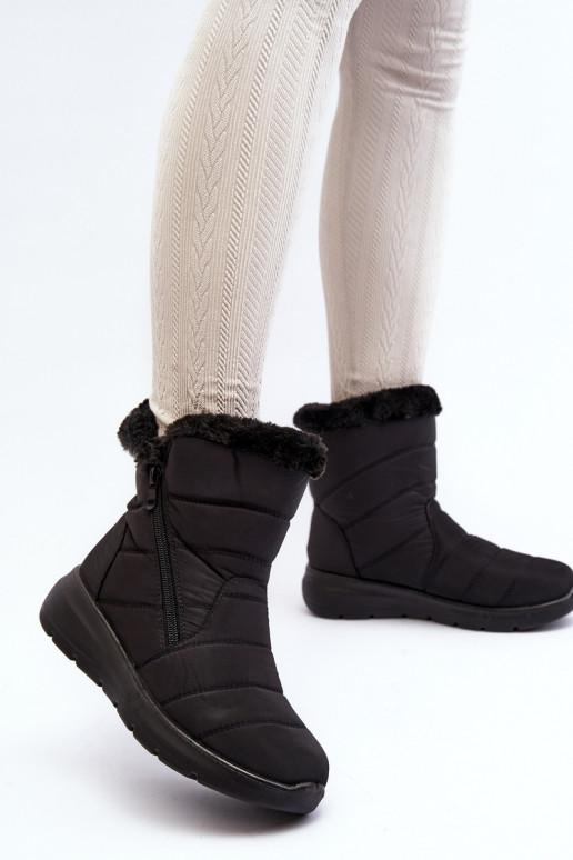 bottes de neige zippées avec fourrure en noir Zeuna bottes de neige zippées avec fourrure en noir Zeuna