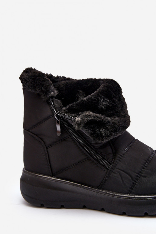 Snowboots met rits en bont in zwart Zeuna Snowboots met rits en bont in zwart Zeuna