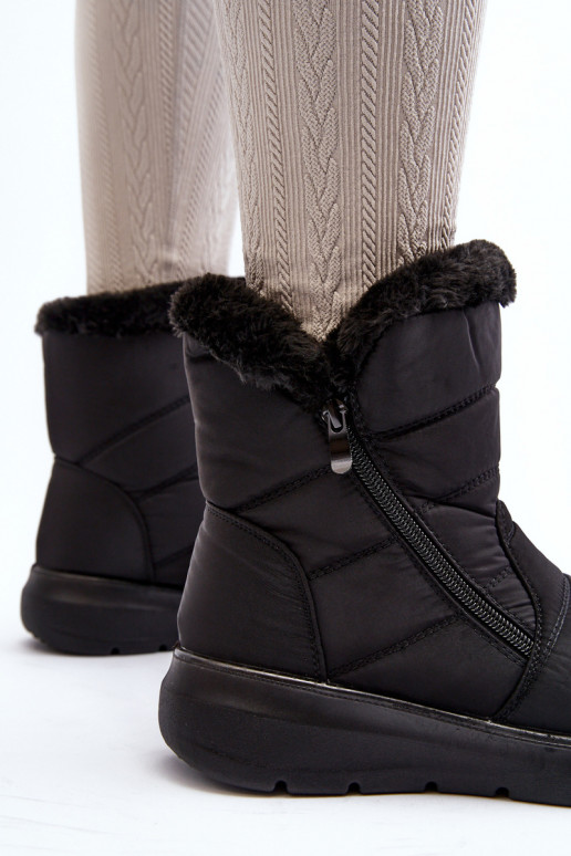 Snowboots met rits en bont in zwart Zeuna Snowboots met rits en bont in zwart Zeuna