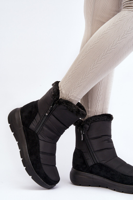 bottes de neige avec fourrure en noir Primose bottes de neige avec fourrure en noir Primose