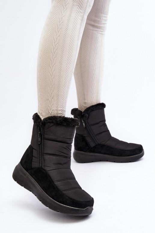 bottes de neige avec fourrure en noir Primose