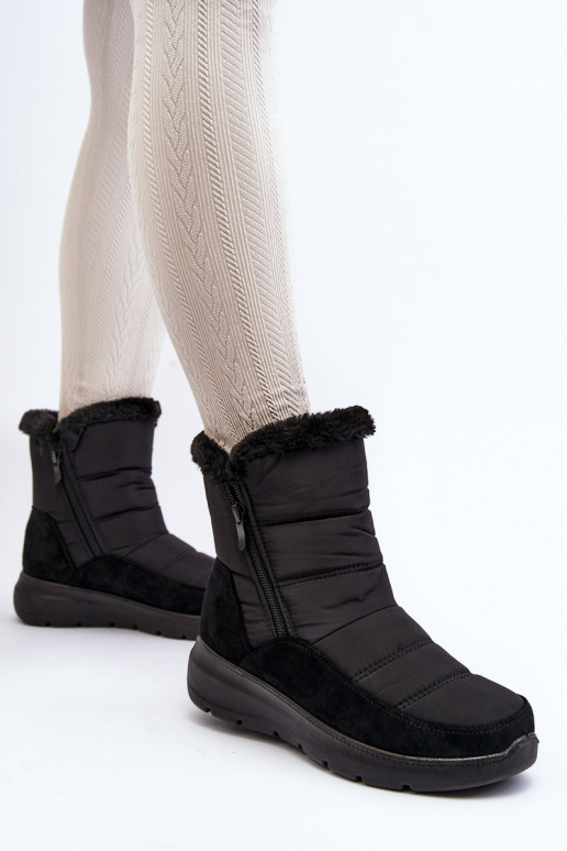 bottes de neige avec fourrure en noir Primose