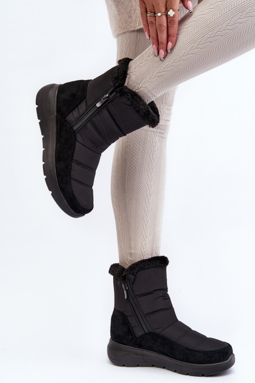 Schneestiefel mit Fell in schwarzem Primose Schneestiefel mit Fell in schwarzem Primose