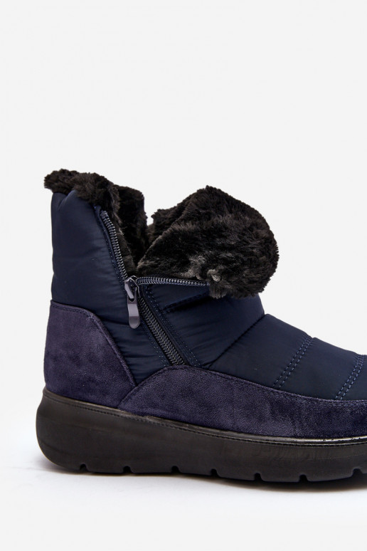 snowboots met bont in donkerblauw Primose