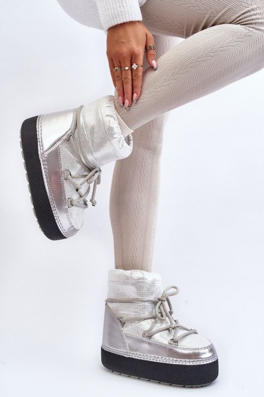 snowboots met stijlvolle details in zilver Toolsa snowboots met stijlvolle details in zilver Toolsa