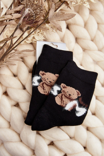 Chaussettes chaudes en coton de couleur noire 2