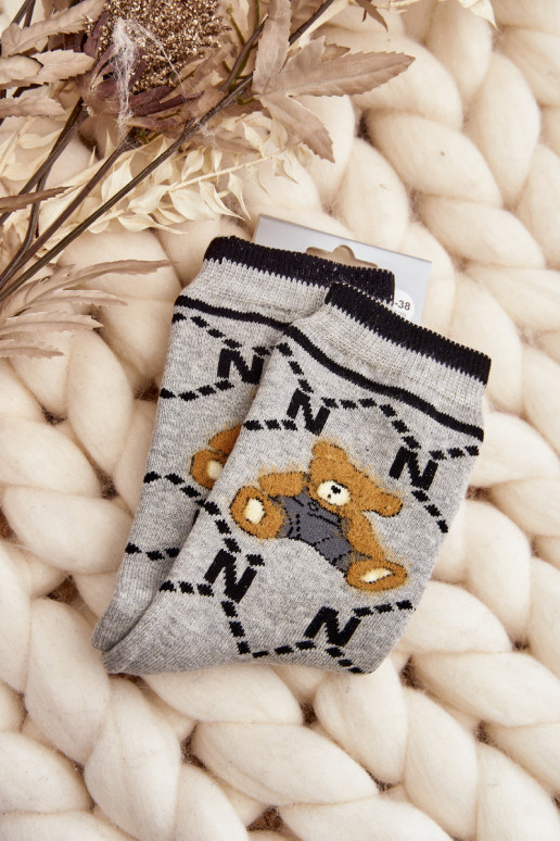 Chaussettes chaudes de couleur grise