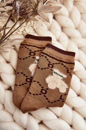 Chaussettes chaudes de couleur marron 2