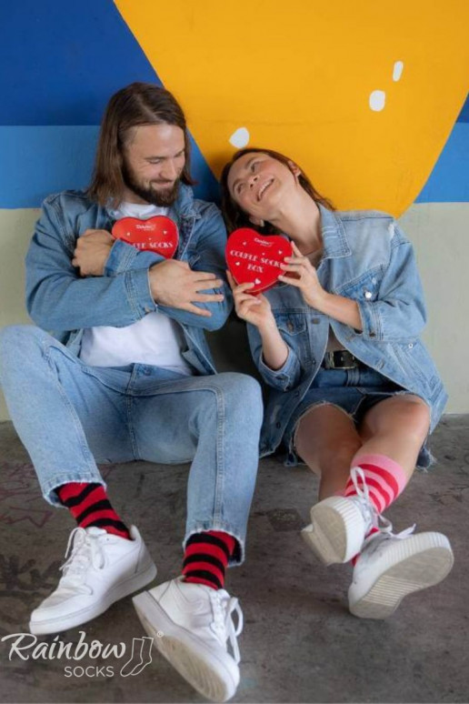 Sokken PAARBOX 2 paar Doos met hartjes Sokken PAARBOX 2 paar Doos met hartjes