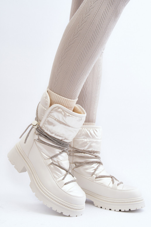 Bottes de neige chaudes de couleur blanche Rilana