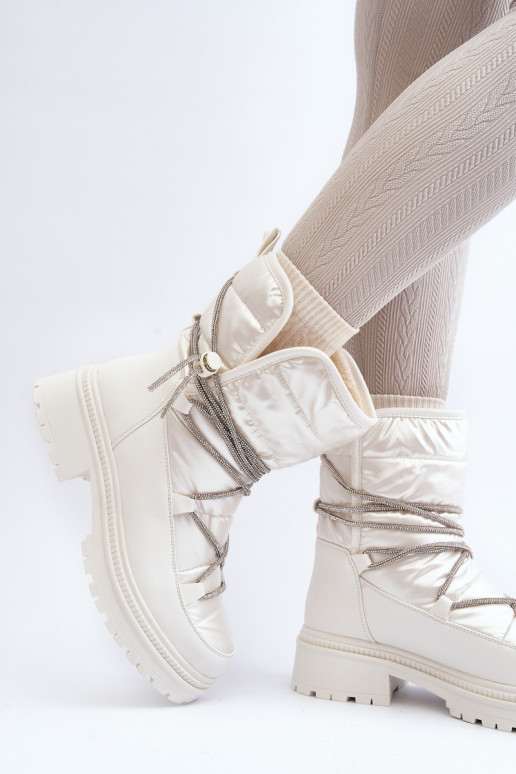 Bottes de neige chaudes de couleur blanche Rilana
