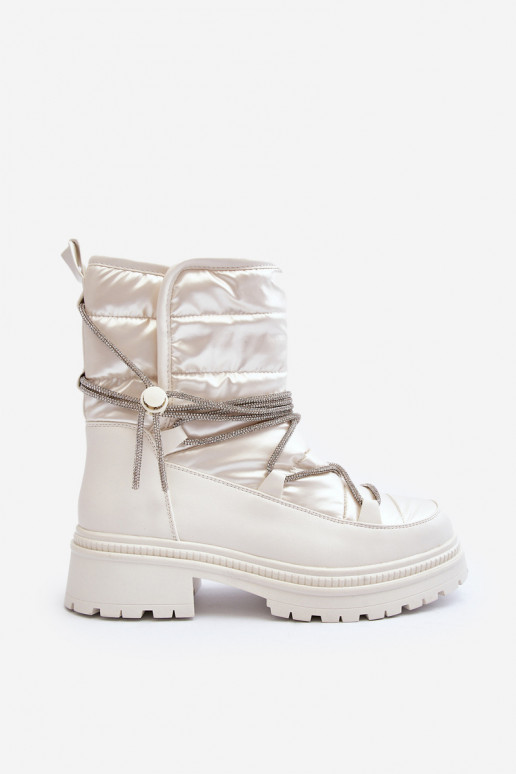 Warme snowboots in de witte kleur Rilana Warme snowboots in de witte kleur Rilana