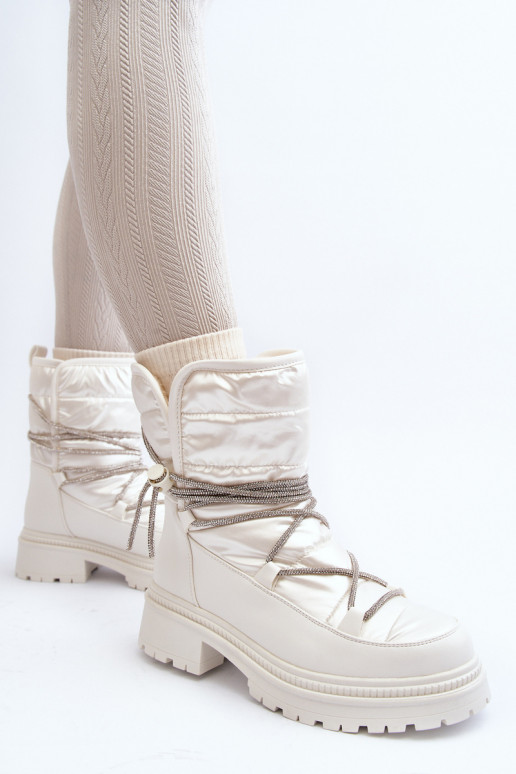 Bottes de neige chaudes de couleur blanche Rilana