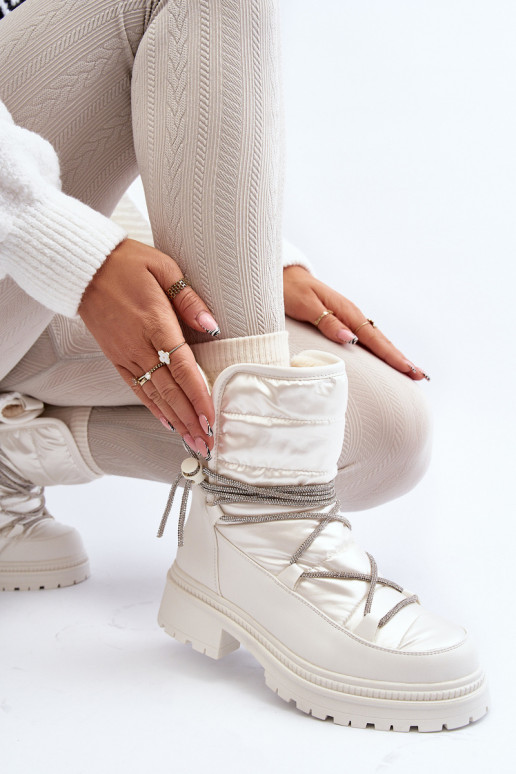 Bottes de neige chaudes de couleur blanche Rilana