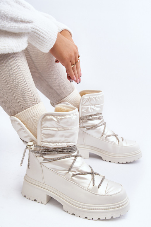 Bottes de neige chaudes de couleur blanche Rilana
