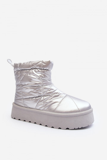 Schneestiefel mit Plateau in silberner Farbe Fionia