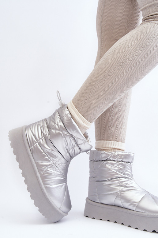 bottes de neige avec plateforme de couleur argent Fionia