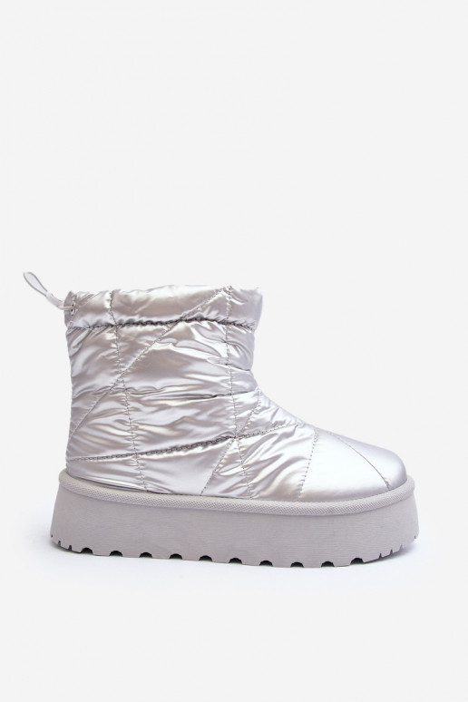 bottes de neige avec plateforme de couleur argent Fionia