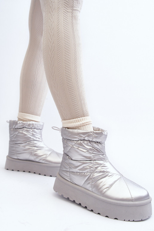 bottes de neige avec plateforme de couleur argent Fionia