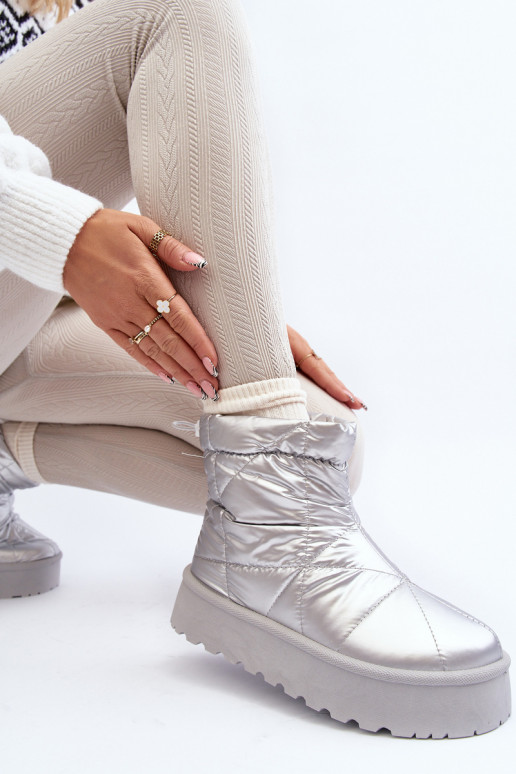 bottes de neige avec plateforme de couleur argent Fionia
