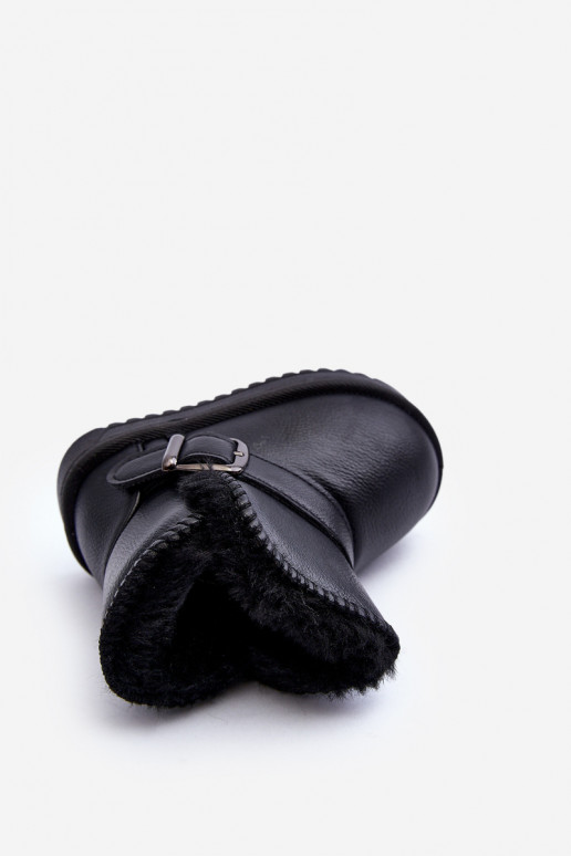 Bottes de neige Eco pour enfants avec sangles de couleur noire Orinor