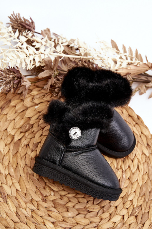 bottes de neige chauffées avec fourrure de couleur noire Bessie