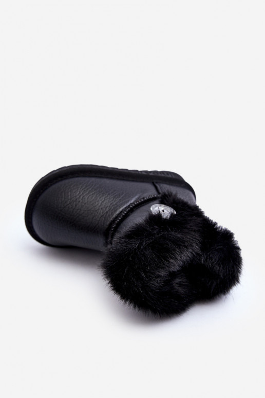 bottes de neige chauffées avec fourrure de couleur noire Bessie