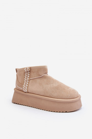 bottes de neige à plateforme à motifs en beige Udra 2