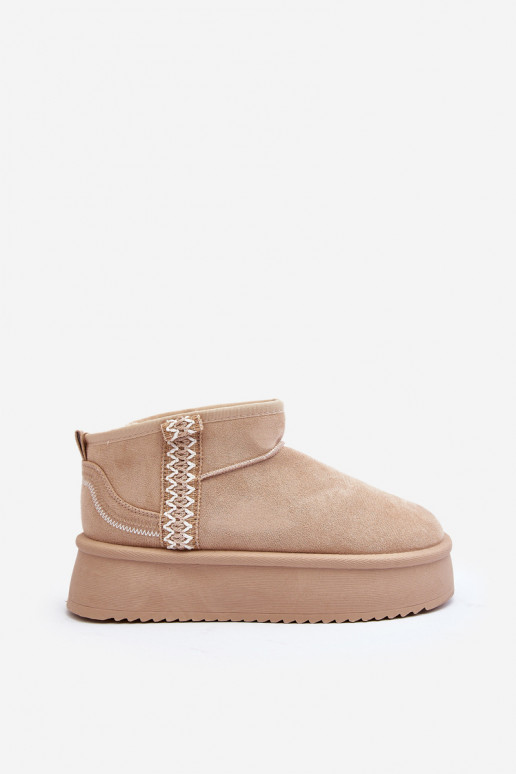 bottes de neige à plateforme à motifs en beige Udra