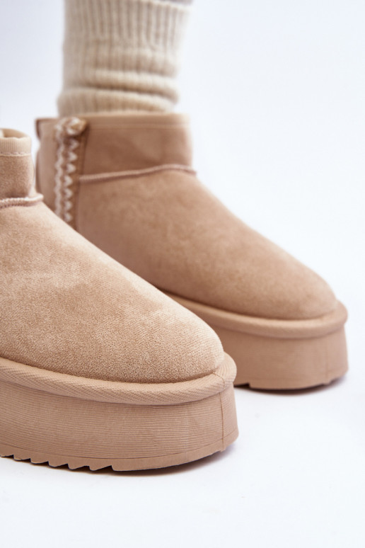 Platform snowboots met patroon in beige Udra Platform snowboots met patroon in beige Udra