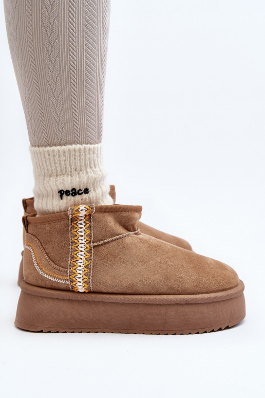 Gemusterte Plateau-Schneestiefel in braunem Udra Gemusterte Plateau-Schneestiefel in braunem Udra