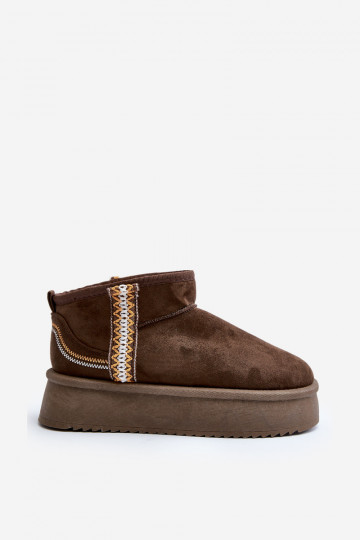 Gemusterte Plateau-Schneestiefel in Khaki Udra 2