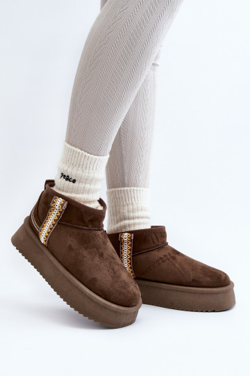 Bottes de neige à plateforme à motif - Kaki Udra