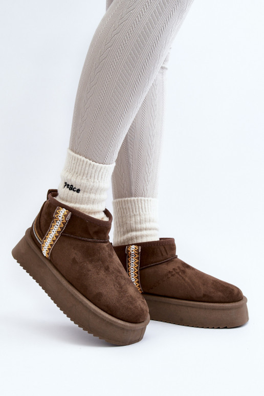 Bottes de neige à plateforme à motif - Kaki Udra