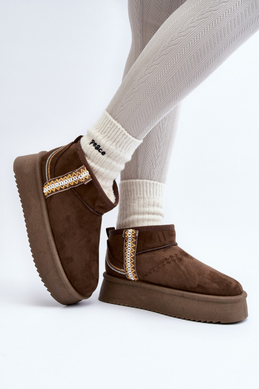 Bottes de neige à plateforme à motif - Kaki Udra