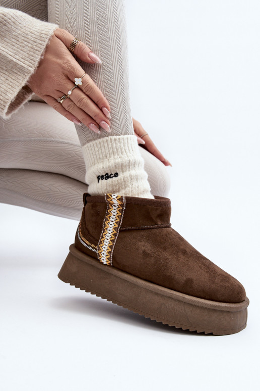 Gemusterte Plateau-Schneestiefel in Khaki Udra Gemusterte Plateau-Schneestiefel in Khaki Udra