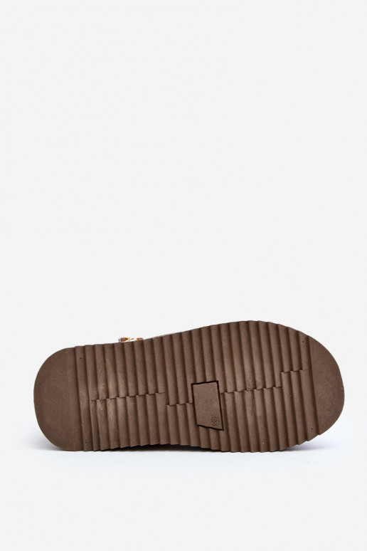 Platform snowboots met patroon in kaki Udra Platform snowboots met patroon in kaki Udra