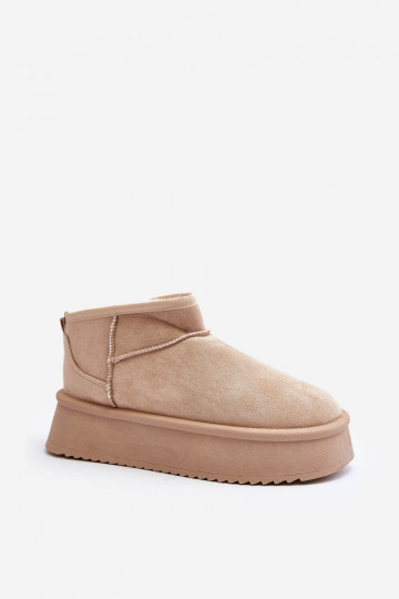 bottes de neige à semelle massive beige Caliksa