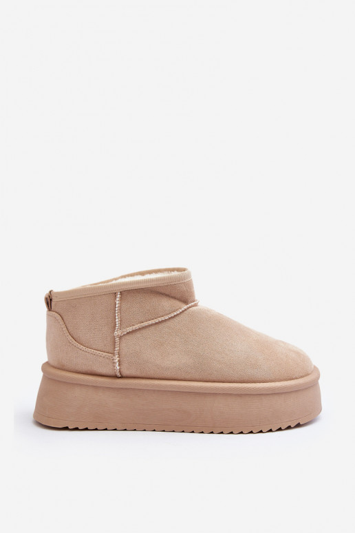 bottes de neige à semelle massive beige Caliksa