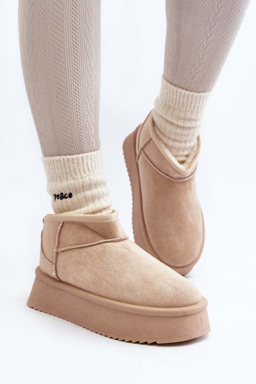 snowboots met massieve zool beige Caliksa