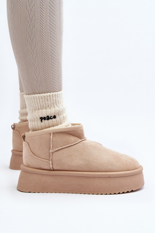 bottes de neige à semelle massive beige Caliksa