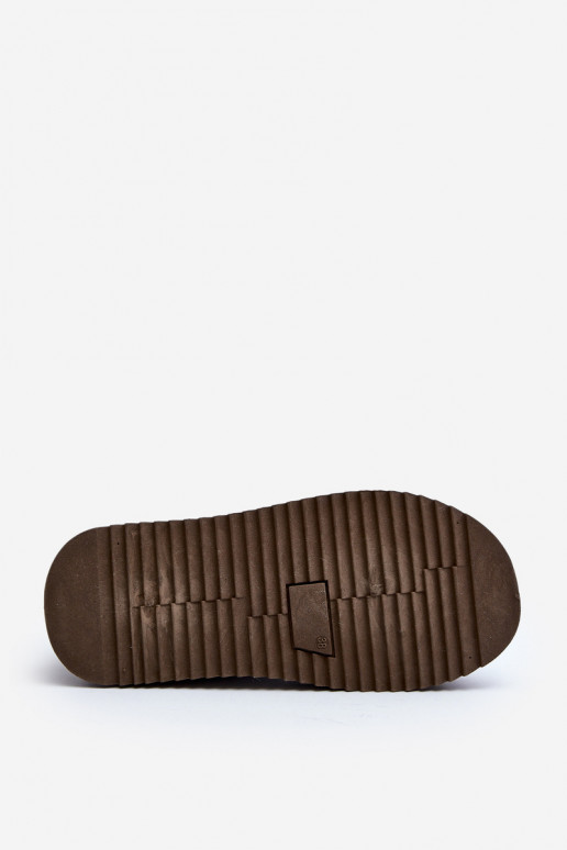 bottes de neige à semelle massive de couleur kaki Caliksa