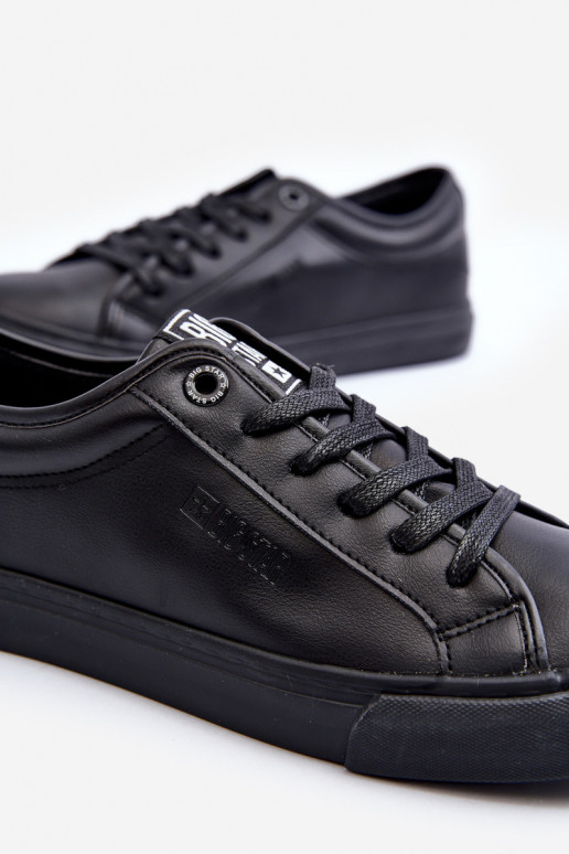 chaussures de loisirs en cuir écologique de couleur noire Big Star JJ174234