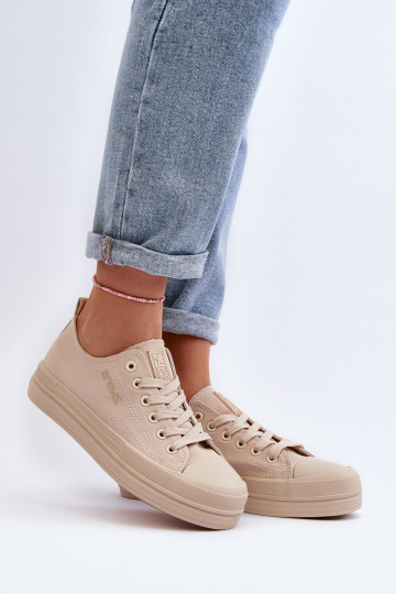 Textiel sneakers beige kleur Staneva