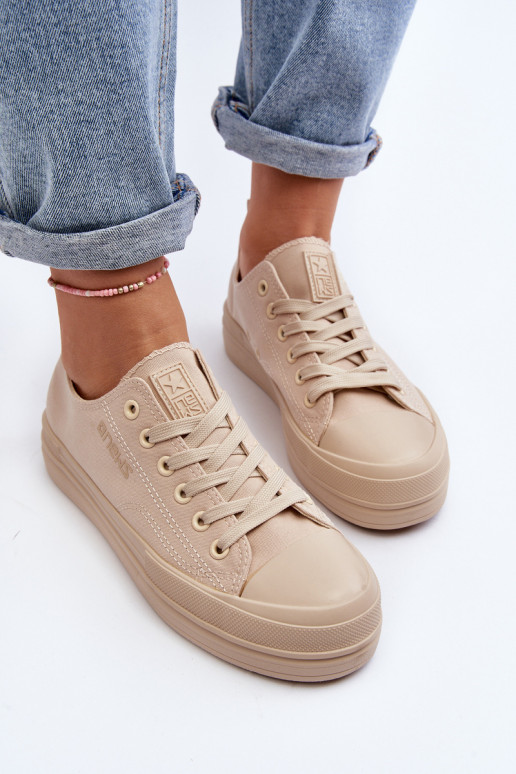 Beigefarbene Textil-Sneaker von Staneva