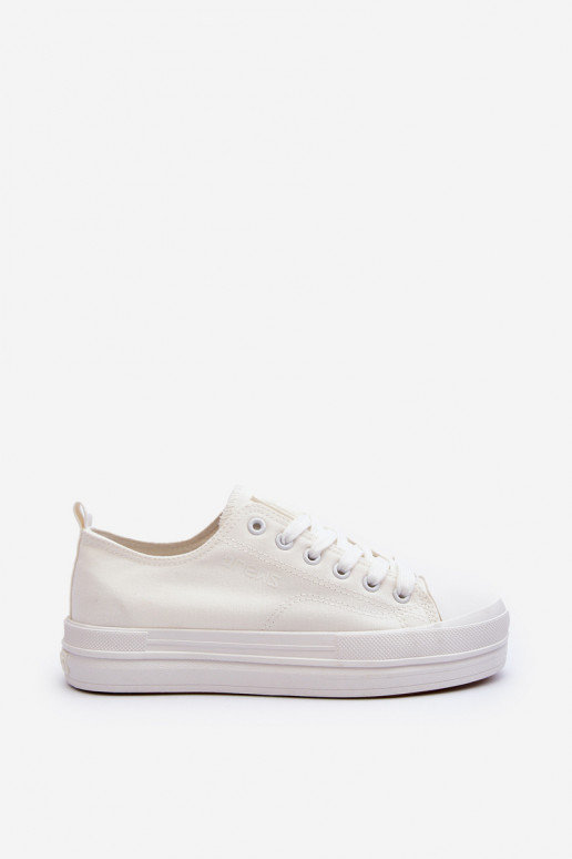 Textiel sneakers in witte kleur Staneva