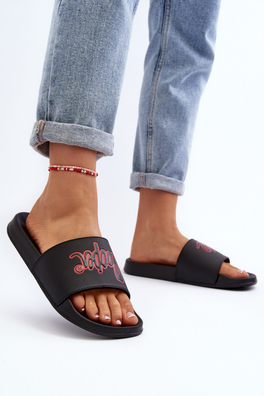 Hausschuhe Lee Cooper LCW-24-42-2483L schwarze Farbe