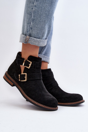 Bottines à talons larges à rayures noires Melviana 2