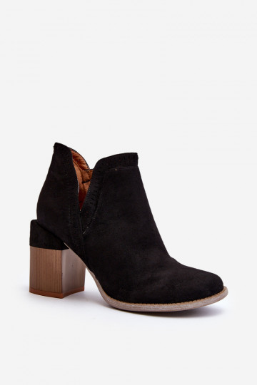 Bottines à talon épais Cut Out couleur noire Jolnima