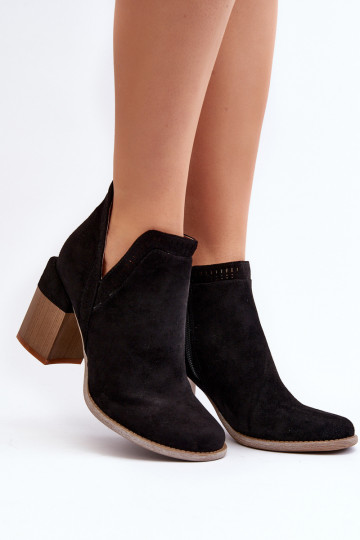 Bottines à talon épais Cut Out couleur noire Jolnima 2